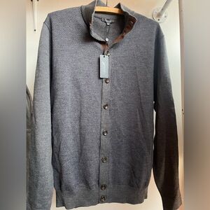 NWT Turtleson Spike Birdseye Sweater Cardiagn Medium Merino Wool